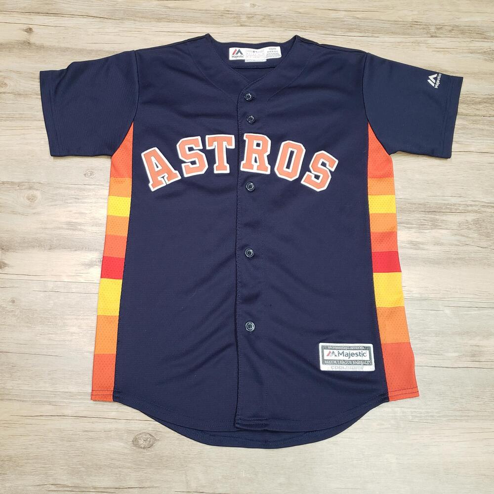 Houston Astros Jersey Youth Medium Boys Blue MLB Baseball Correa 1 Majestic